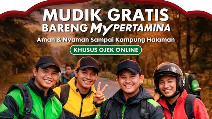 Mudik gratis MyPertamina untuk driver ojol.