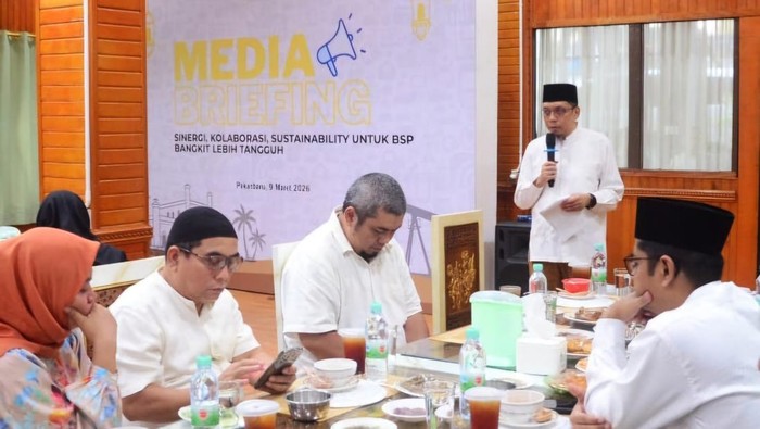 Plt Direkrur PT BSP saat paparan di hadapan media. (Dok PT BSP)