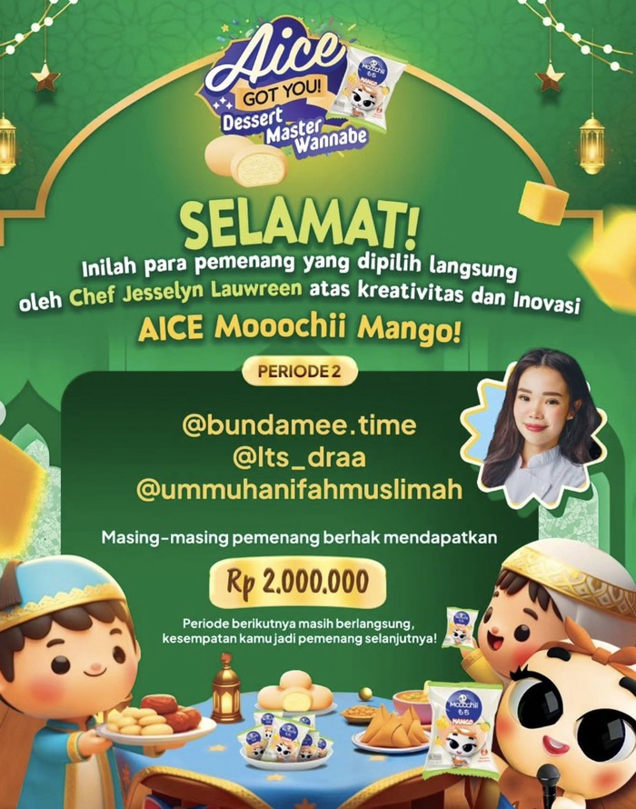 Yeay! Ini Dia 3 Pemenang Dessert Master Wannabe ‘Aice Got You!’ Periode 2