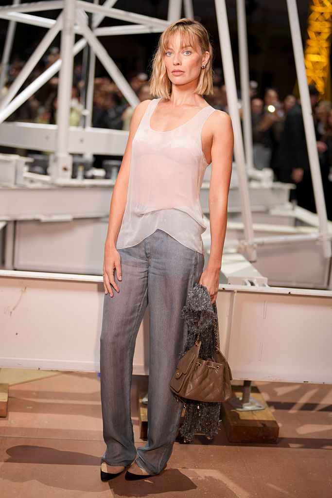 Margot Robbie at the Chanel fashion show as part of Paris Fashion Week Fall 2026 held at Grand Palais on March 09, 2026 in Paris, France. (Photo by Swan Gallet/WWD via Getty Images)