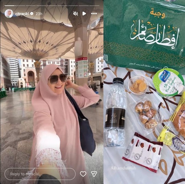 Citra Kirana Ibadah Umrah, Bagikan Momen Buka Puasa di Masjid Nabawi