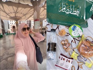 Citra Kirana Ibadah Umrah, Bagikan Momen Buka Puasa di Masjid Nabawi