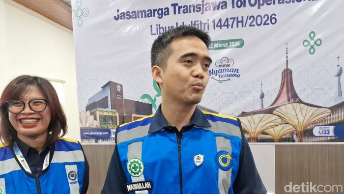 Direktur Utama PT Jasamarga Semarang Batang, Nasrullah di Kantor Representative Office 2 PT Jasamarga Trans Jawa Manyaran, Kamis (12/3/2026).