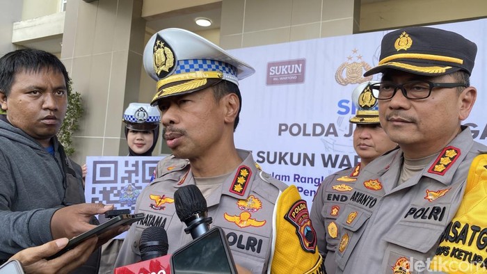 Dirlantas Polda Jateng, Kombes Pratama Adhyasastra di Mapolda Jateng, Kecamatan Semarang Selatan, Kota Semarang, Kamis (12/3/2026).