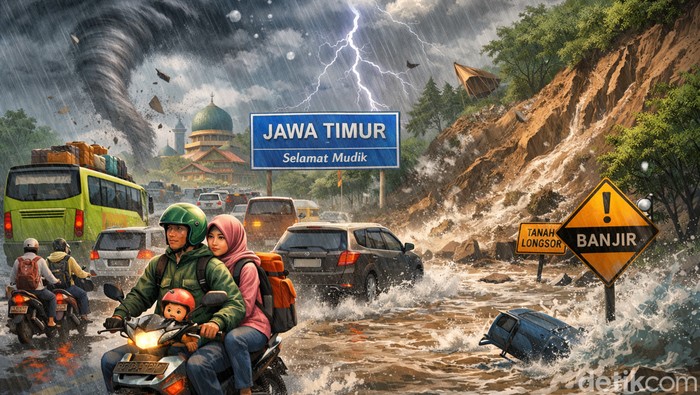 Ilustrasi bencana saat mudik di Jatim