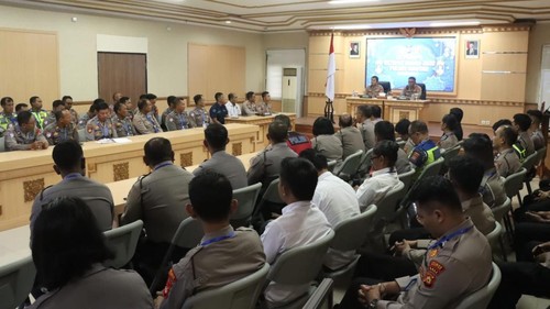 Latpraops Ketupat Agung 2026 di Rupatama Catur Prasetya Polres Gianyar, Rabu (11/3/2026). (Dok. Polres Gianyar)