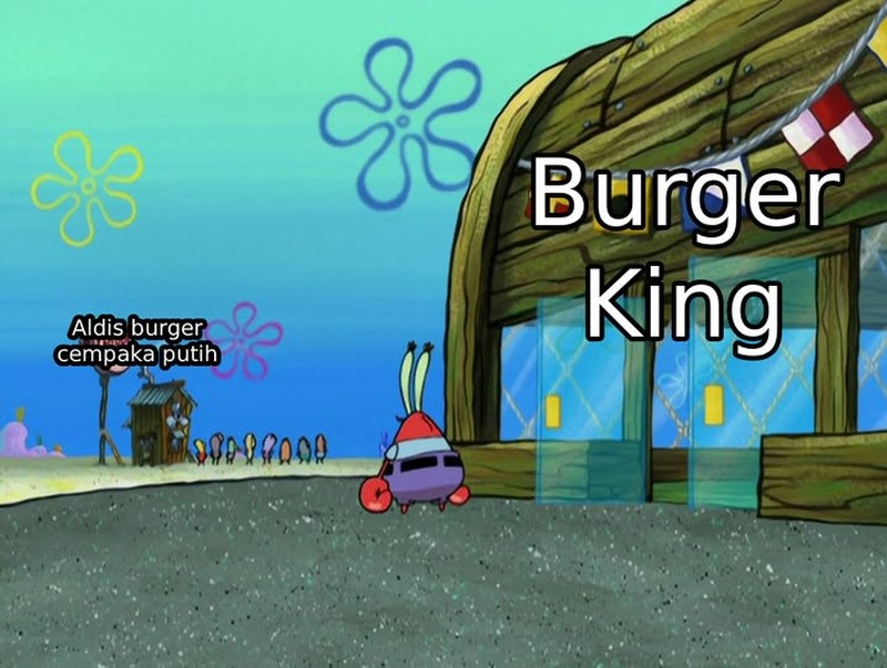 Aldi Taher mempromosikan jualan burger miliknya hingga spam di berbagai postingan di media sosial. Memenya pun bertebaran.