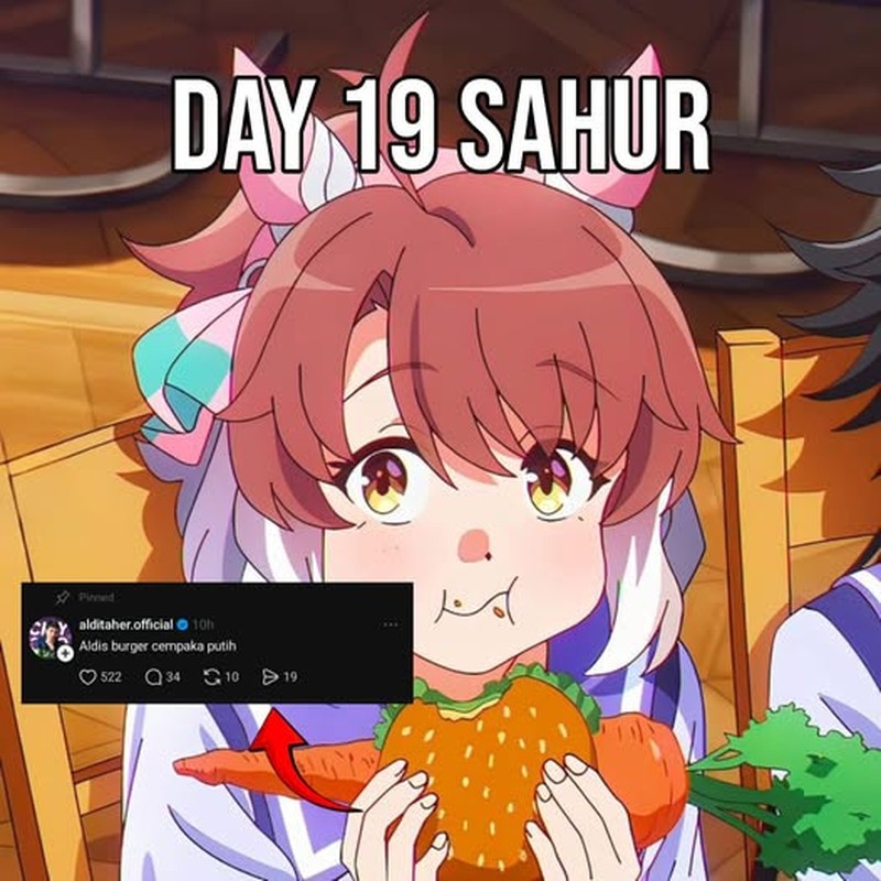 Aldi Taher mempromosikan jualan burger miliknya hingga spam di berbagai postingan di media sosial. Memenya pun bertebaran.