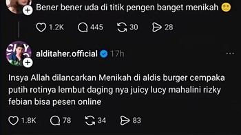 Masa menikah di tempat jualan burger, Bang. Foto: Threads/ollaemilia