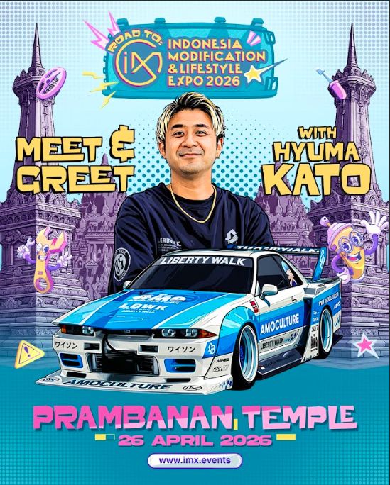modifikator asal Jepang, Hyuma Kato dengan karya Liberty Walk, yang secara resmi mengkonfirmasi untuk bisa hadir di Indonesia, untuk menghadiri Indonesia Modification and Lifestyle Expo 2026: 'Next Gen Culture'.