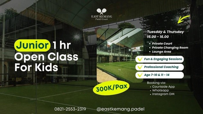 Open Class for Kids di East Kemang Padel Court