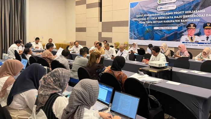 Pemkab Banyuasin menggelar rapat terkait pembangunan infrastruktur Air Bersih TSM Talang Kelapa