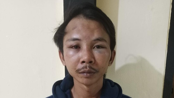 Tampang penjambret yang tertangkap warga gegara jatuh dari motor
