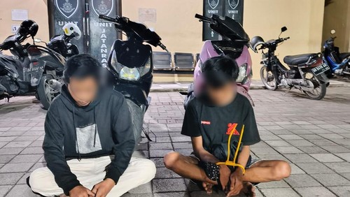 Satreskrim Polresta Mataram tangkap dua pencuri motor yang beraksi saat jam tarawih, Jumat (13/3/2026). (Foto : Dok Polresta Mataram).