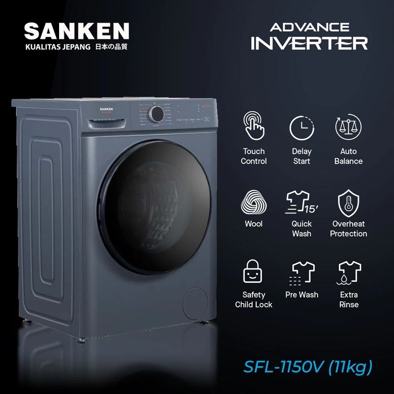 Mesin cuci front loading SFL 1150V dari SANKEN