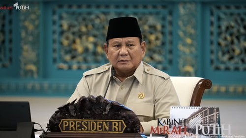 Presiden Prabowo Subianto. (Dok. YouTube Setpres)