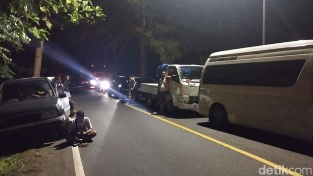 Kemacetan arus mudik Lebaran menuju Pelabuhan Gilimanuk, Jembrana, Bali, Sabtu (14/3/2026). (Gangsar Parikesit)