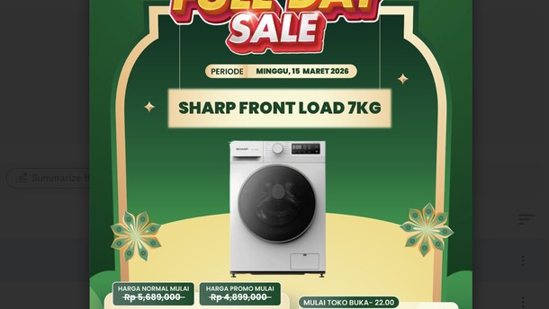 Mesin Cuci Front Load Banting Harga di Transmart Full Day Sale