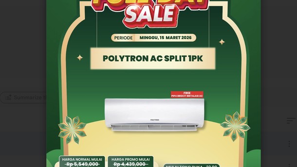 Beli AC Split 1 PK Lebih Hemat di Transmart Full Day Sale