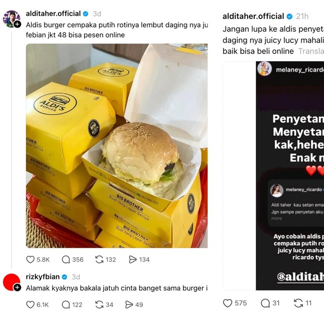 Aldis Burger Viral! Ini Kata Artis soal Rotinya Lembut Dagingnya Juicy Lucy