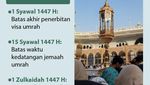 Batas Waktu Visa Umrah 2026 M/1447 H