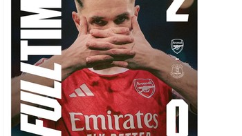 Arsenal menang 2-0 atas Everton. Foto: X.com