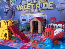 Asyik! Ada Area Playground di Posko Valet Ride Polres Brebes