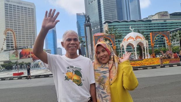 Suasana CFD di Bundaran HI jelang Lebaran (Taufiq/detikcom)