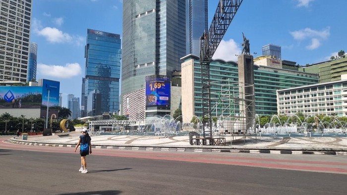 Suasana CFD di Bundaran HI jelang Lebaran (Taufiq/detikcom)