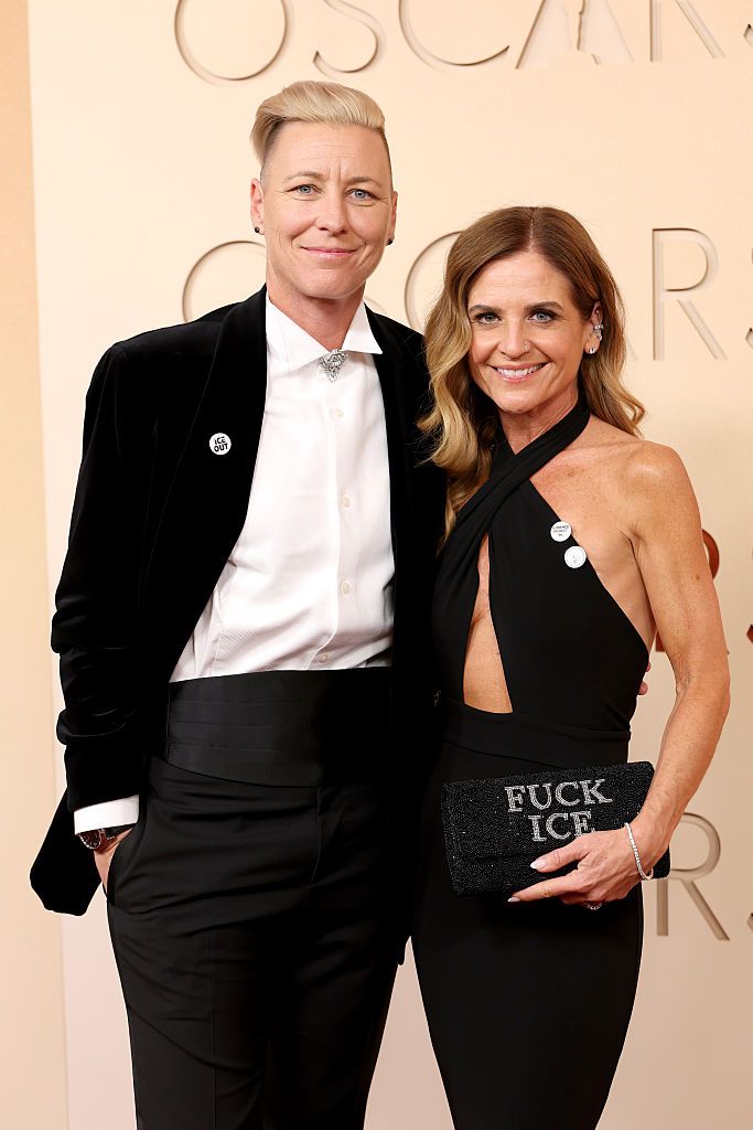 HOLLYWOOD, CALIFORNIA - MARCH 15: (L-R) Abby Wambach and Glennon Doyle attend the 98th Oscars at Dolby Theatre on March 15, 2026 in Hollywood, California. (Photo by Frazer Harrison/WireImage)