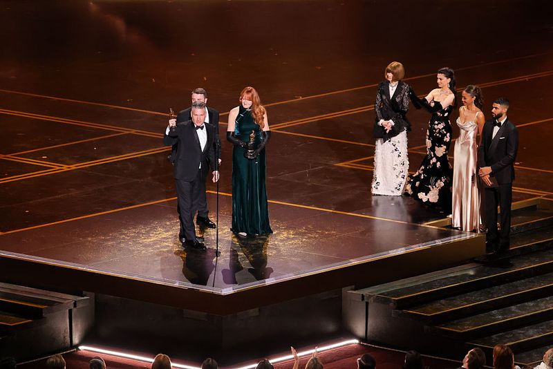 Anna Wintour and Anne Hathaway at the 98th Annual Oscars held at Dolby Theatre on March 15, 2026 in Hollywood, California. (Photo by Rich Polk/Penske Media via Getty Images)
