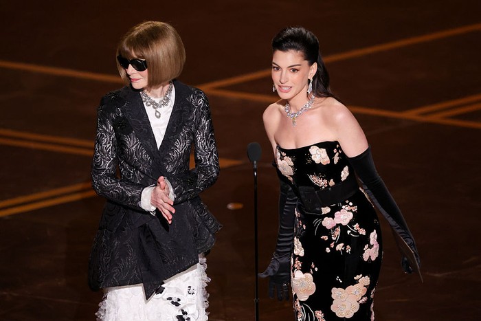Anna Wintour and Anne Hathaway at the 98th Annual Oscars held at Dolby Theatre on March 15, 2026 in Hollywood, California. (Photo by Rich Polk/Penske Media via Getty Images)