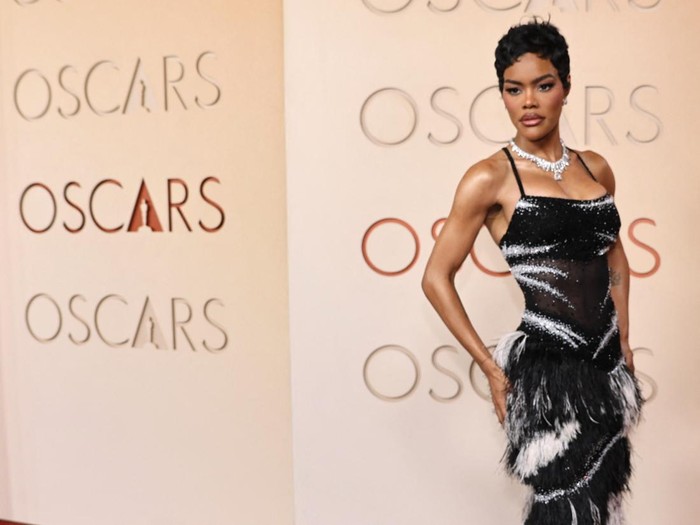 Teyana Taylor poses on the red carpet during the Oscars arrivals at the 98th Academy Awards in Hollywood, Los Angeles, California, U.S., March 15, 2026. REUTERS/Daniel Cole