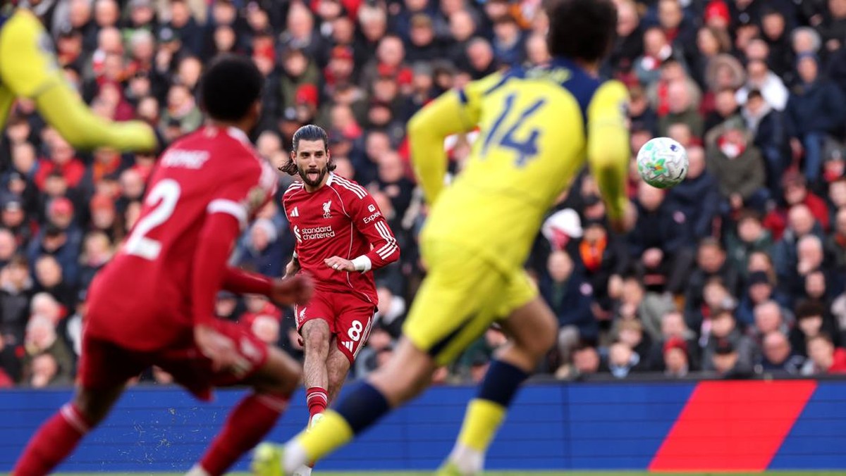Liverpool vs Tottenham Hotspur di babak pertama. (Foto: Getty Images/Carl Recine)