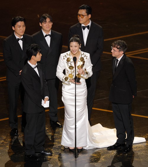 EJAE, Mark Sonnenblick, Joong Gyu Kwak, Yu Han Lee, Hee Dong Nam, Jeong Hoon Seo and Teddy Park win the Oscar for Best Original Song for 