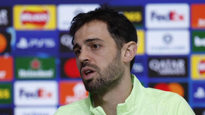 Soccer Football - UEFA Champions League - Manchester City Press Conference - Etihad Campus, Manchester, Britain - March 16, 2026 Manchester Citys Bernardo Silva during press conference Action Images via Reuters/Jason Cairnduff