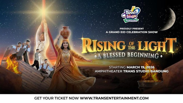 Trans Studio Bandung menghadirkan pertunjukan spektakuler bertajuk Rising of the Light, A Blessed Beginning yang mulai digelar 19 Maret 2026.