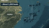 Misteri Ribuan Kapal Nelayan China Bentuk Formasi Aneh