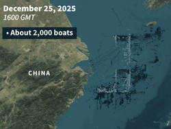 Misteri Ribuan Kapal Nelayan China Bentuk Formasi Aneh