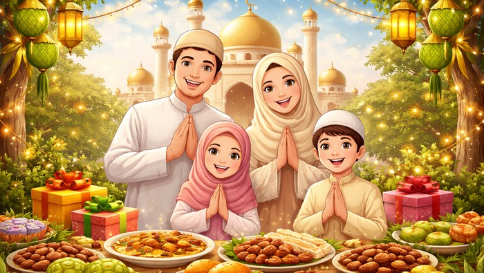Ilustrasi ucapan Lebaran Idul Fitri 2026.