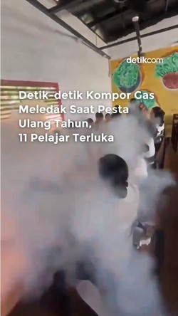 Video Detik-detik Kompor Meledak Saat Pesta Ultah, 11 Orang Terluka