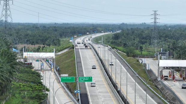 Kondisi Tol Trans Sumatra di musim mudik Lebaran 2026. (Dok. Hutama Karya)