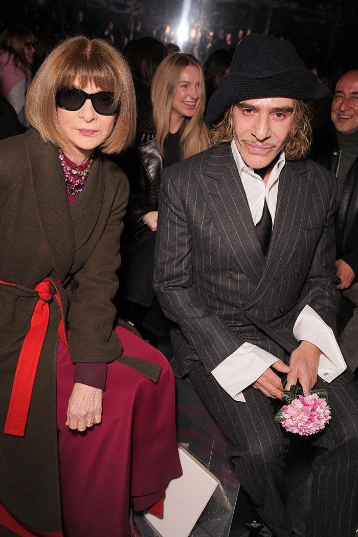 Anna Wintour and John Galliano at the Dior fashion show as part of Haute Couture Spring/Summer 2026 held at the Musée Rodin on January 26, 2025 in Paris, France. (Photo by Swan Gallet/WWD via Getty Images)