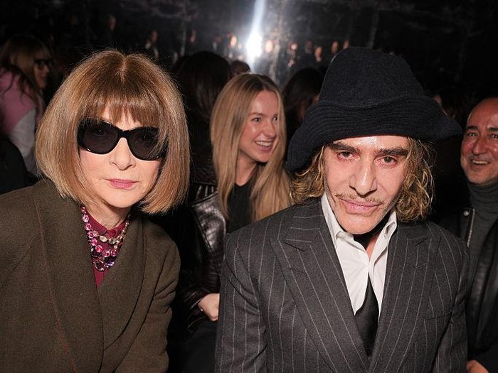 Anna Wintour and John Galliano at the Dior fashion show as part of Haute Couture Spring/Summer 2026 held at the Muse Rodin on January 26, 2025 in Paris, France. (Photo by Swan Gallet/WWD via Getty Images)