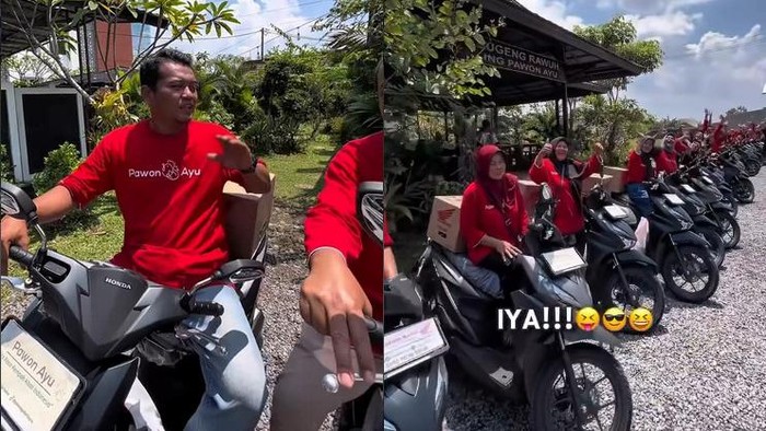Salut! Restoran Bebek di Sukoharjo Bagi-bagi THR 29 Motor untuk Karyawan