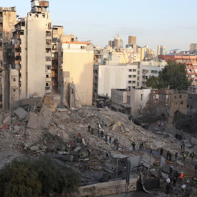 Serangan Israel Rusak Bangunan di Beirut Tengah