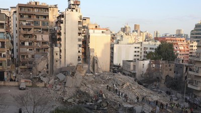 Serangan Israel Rusak Bangunan di Beirut Tengah