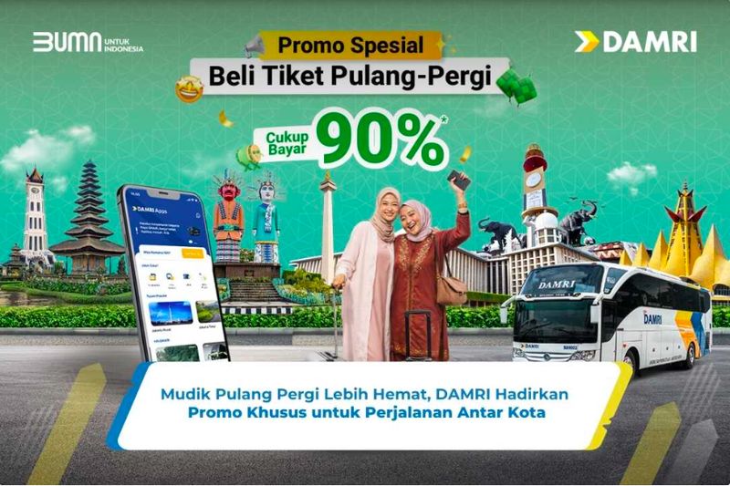 DAMRI beri diskon tiket bus di musim mudik 2026.