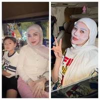 Bella Shofie tampil mencuri atensi saat menggunakan sheet mask selama perjalanan mudik naik mobil ke Yogyakarta. Menurutnya ini menjadi momen pertamanya membawa anak-anak mudik naik mobil. “Mengenang masa kecil bisa aja sih naik pesawat tapi kayak pengen aja ngerasain punya pengalaman sama anak2 pasti riweh pasti happy,” tulisnya di Instagram. Foto: Dok. Instagram