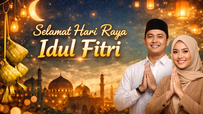 Ilustrasi ucapan selamat hari raya Idul Fitri untuk rekan kerja.